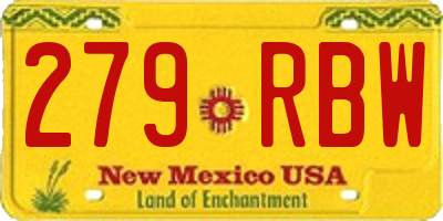 NM license plate 279RBW