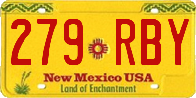 NM license plate 279RBY