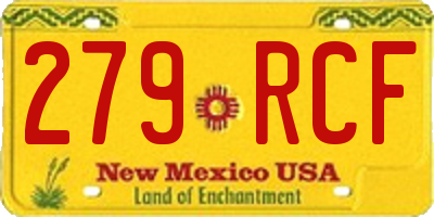 NM license plate 279RCF