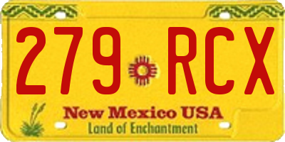 NM license plate 279RCX