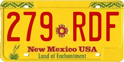 NM license plate 279RDF