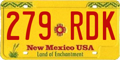 NM license plate 279RDK