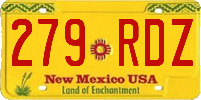 NM license plate 279RDZ