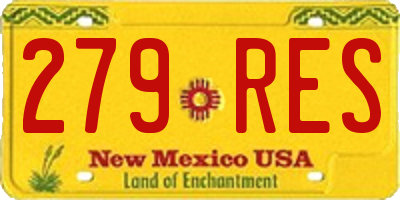 NM license plate 279RES
