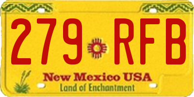 NM license plate 279RFB