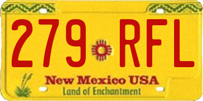 NM license plate 279RFL