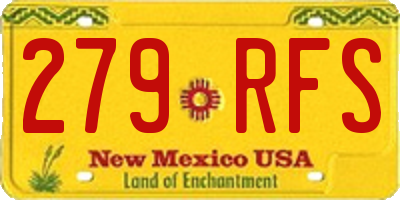 NM license plate 279RFS