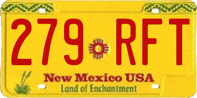 NM license plate 279RFT
