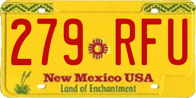 NM license plate 279RFU