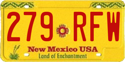 NM license plate 279RFW