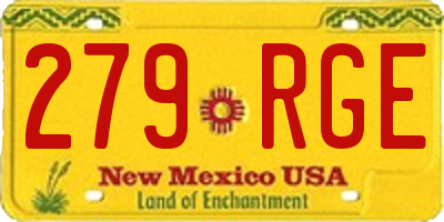 NM license plate 279RGE
