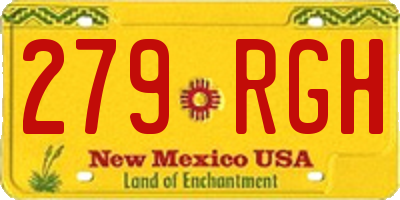 NM license plate 279RGH