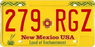 NM license plate 279RGZ