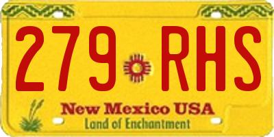 NM license plate 279RHS