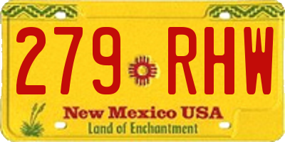 NM license plate 279RHW