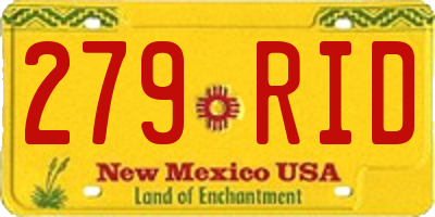 NM license plate 279RID