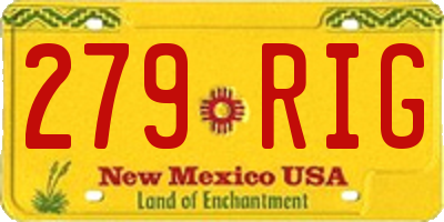 NM license plate 279RIG