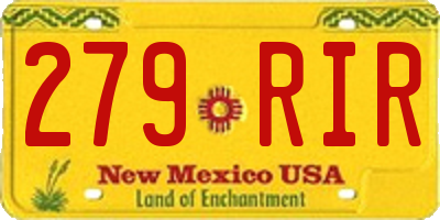 NM license plate 279RIR