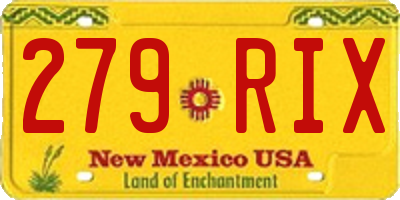 NM license plate 279RIX