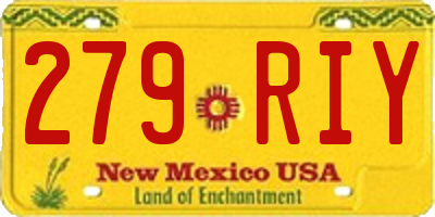 NM license plate 279RIY