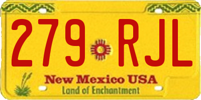 NM license plate 279RJL