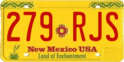 NM license plate 279RJS