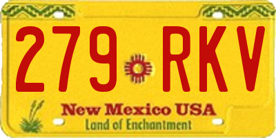 NM license plate 279RKV