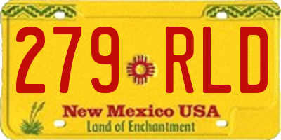 NM license plate 279RLD