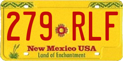 NM license plate 279RLF