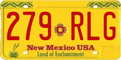 NM license plate 279RLG
