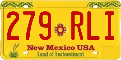 NM license plate 279RLI