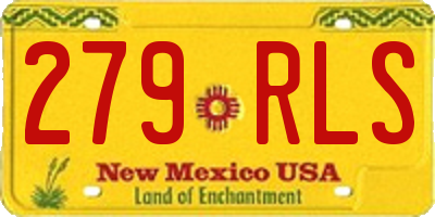 NM license plate 279RLS