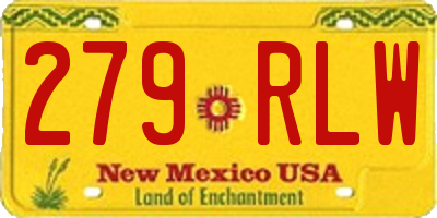 NM license plate 279RLW