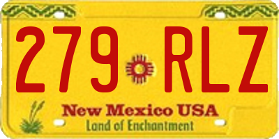 NM license plate 279RLZ