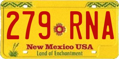 NM license plate 279RNA