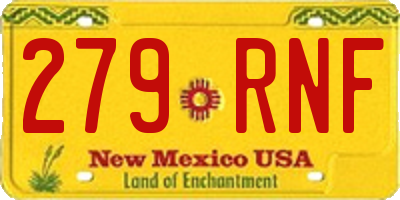 NM license plate 279RNF