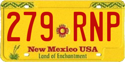 NM license plate 279RNP