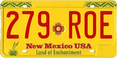 NM license plate 279ROE