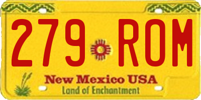 NM license plate 279ROM