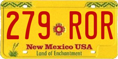 NM license plate 279ROR