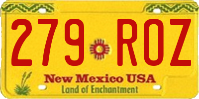 NM license plate 279ROZ