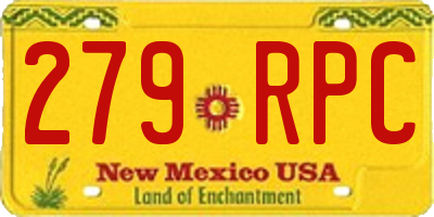 NM license plate 279RPC