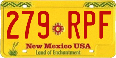 NM license plate 279RPF