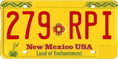 NM license plate 279RPI