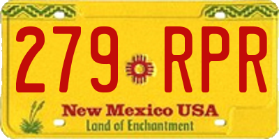 NM license plate 279RPR