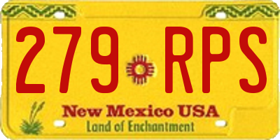 NM license plate 279RPS