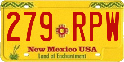 NM license plate 279RPW