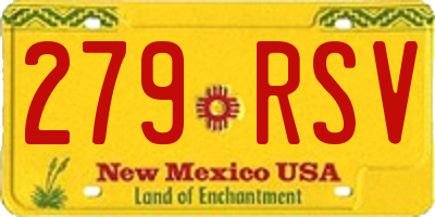 NM license plate 279RSV