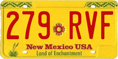 NM license plate 279RVF