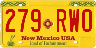 NM license plate 279RWO